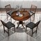Costway Rustic Dining Table Wooden Dining Table with Round Tabletop & Curved Trestle Legs Natural/Walnut/Black/White/White&Walnut/White&Natural